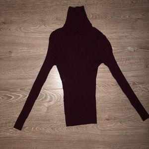 Burgundy ribbed long sleeve top